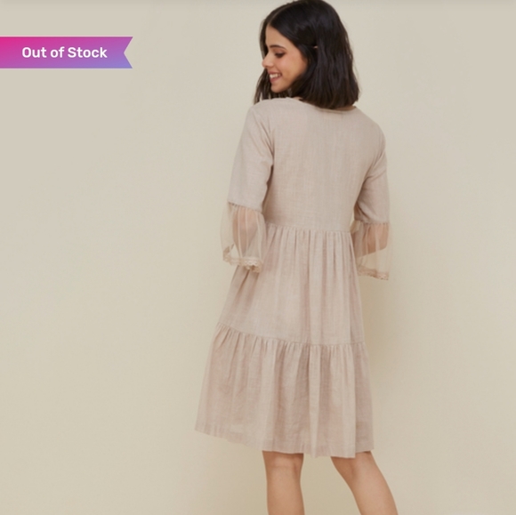 💛 NWT Bombay Paisley mustard yellow embroidered cotton dress - Picture 7 of 9